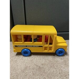 Vintage Tupperware Tupper Toys School District Yellow Bus w/People
